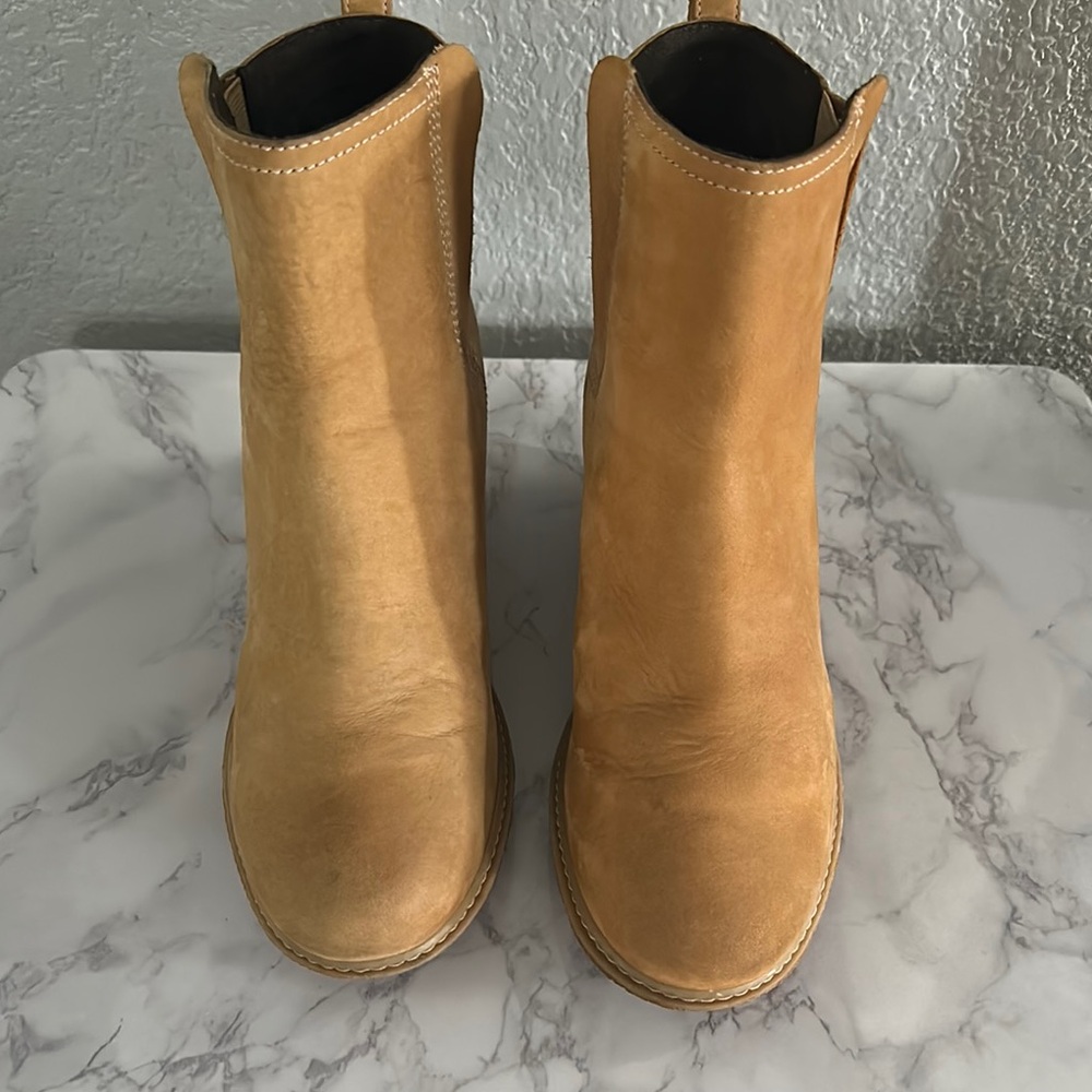 TIMBERLAND WOMENS AMSTON CHELSEA TAN ANKLE BOOTS 8254A